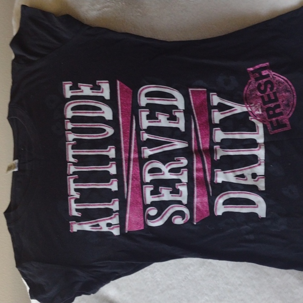 Hybrid Apparel Black and Pink Graphic Tee